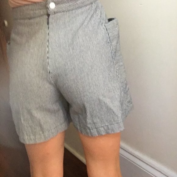 High rise striped denim pocket shorts - Picture 5 of 5